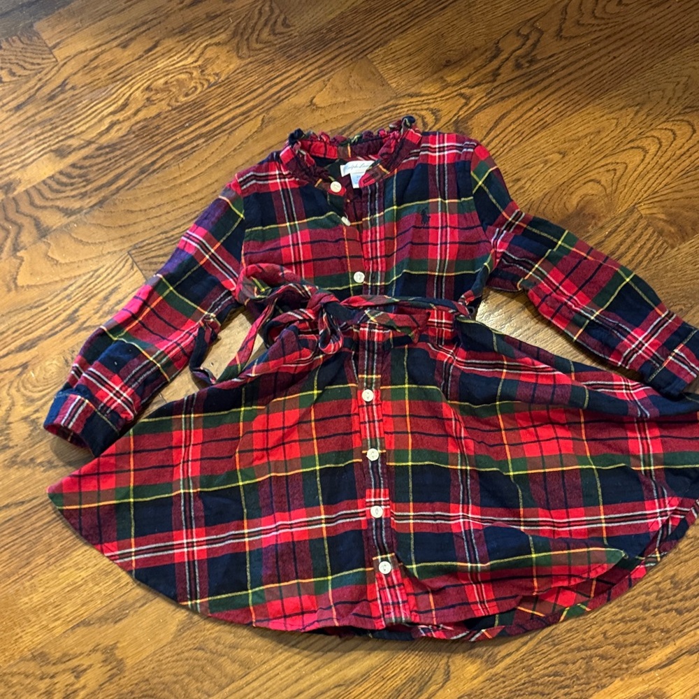 Ralph Lauren Fall Plaid Button-Up Dress size 24m